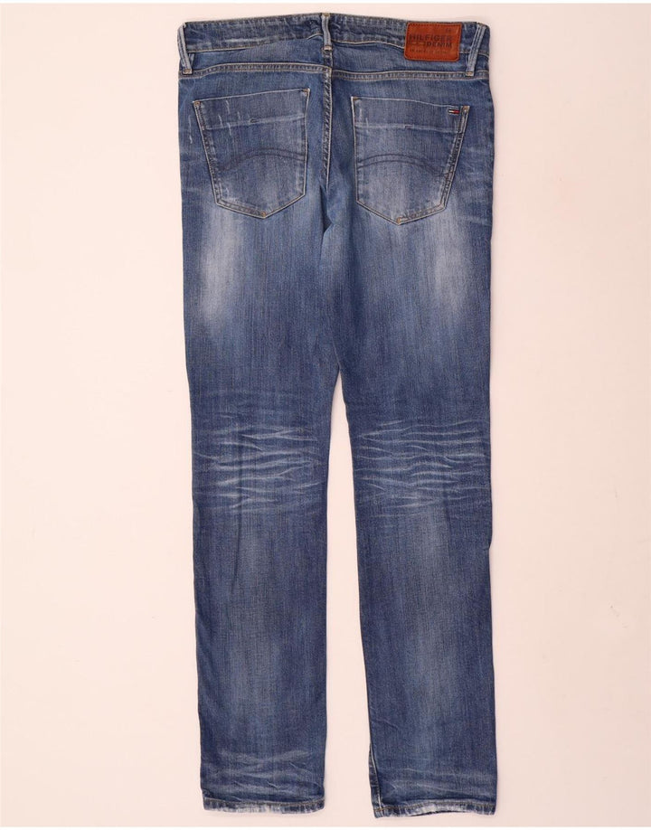 TOMMY HILFIGER Mens Distressed Slim Jeans W32 L34 Blue Cotton