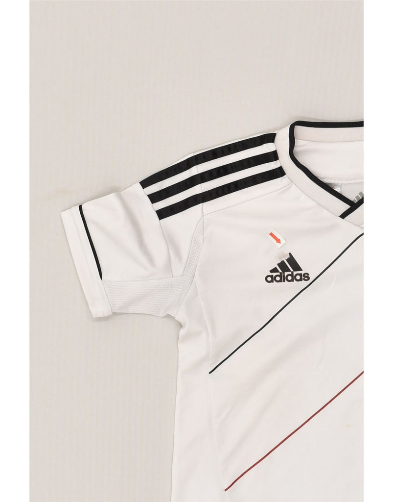 ADIDAS Boys Deutscher Fussball Bund Graphic T-Shirt Top 5-6 Years White | Vintage Adidas | Thrift | Second-Hand Adidas | Used Clothing | Messina Hembry 