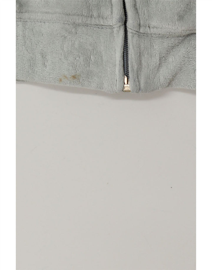 Champion Womens Velour Tracksuit Top Jacket UK 14 Medium Blue