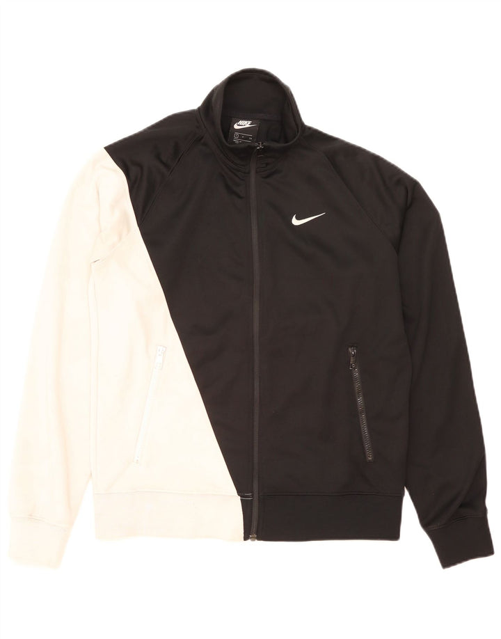 NIKE Mens Graphic Tracksuit Top Jacket Small Black Colourblock Polyester