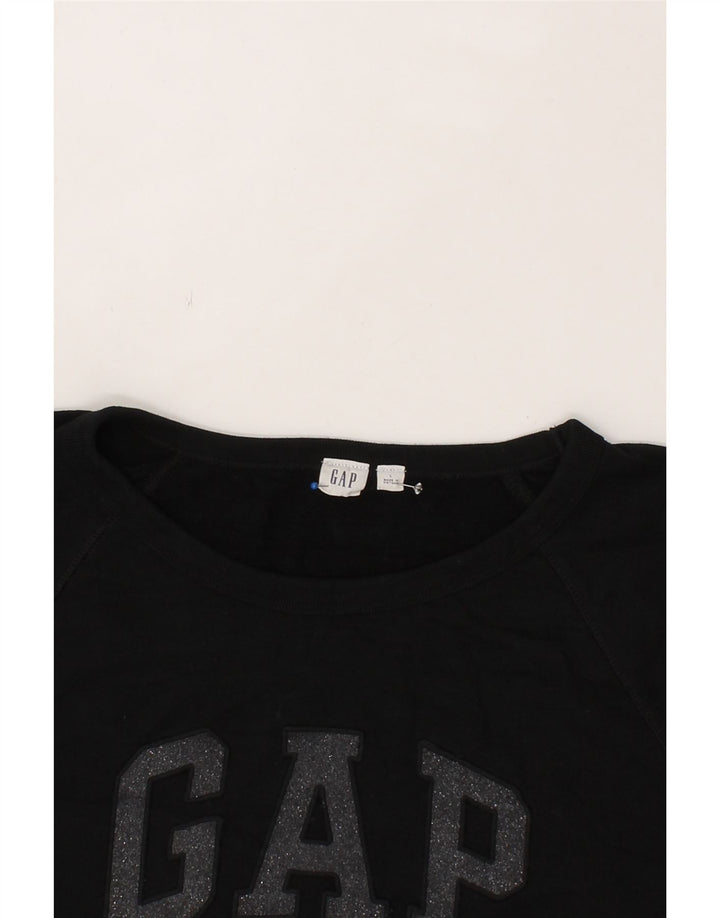 GAP Womens Graphic Sweatshirt Jumper UK 16 Large Black Cotton Vintage Gap and Second-Hand Gap from Messina Hembry 