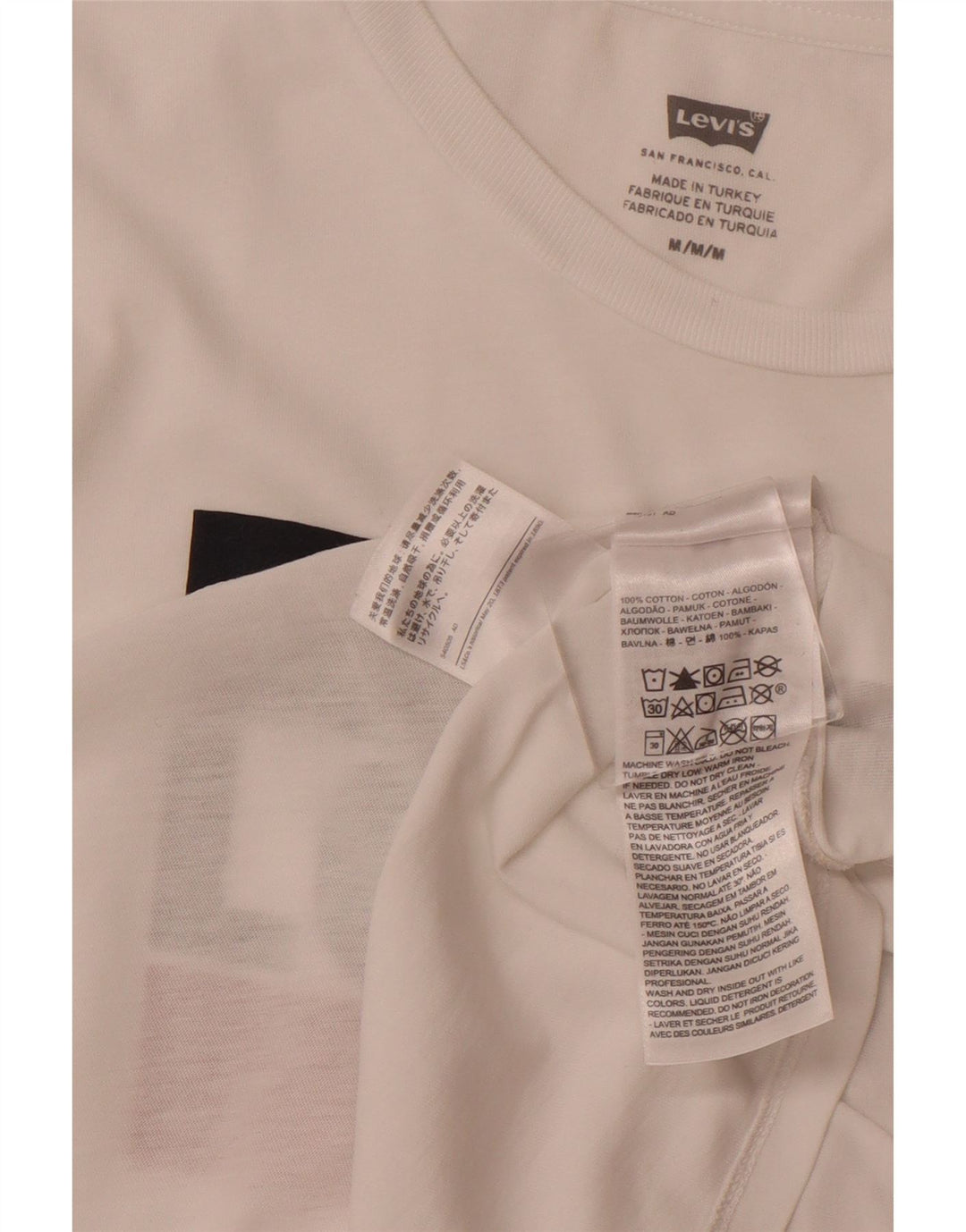 LEVI'S Womens Graphic T-Shirt Top UK 12 Medium White Cotton