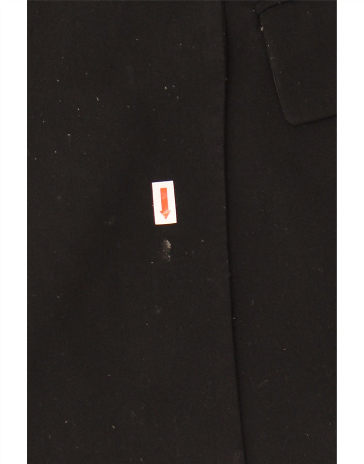 ZARA Womens Double Breasted Blazer Jacket UK 10 Small Black Polyester