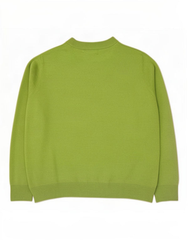 Marks & Spencer Womens Crew Neck Jumper Sweater UK 14 Medium Green