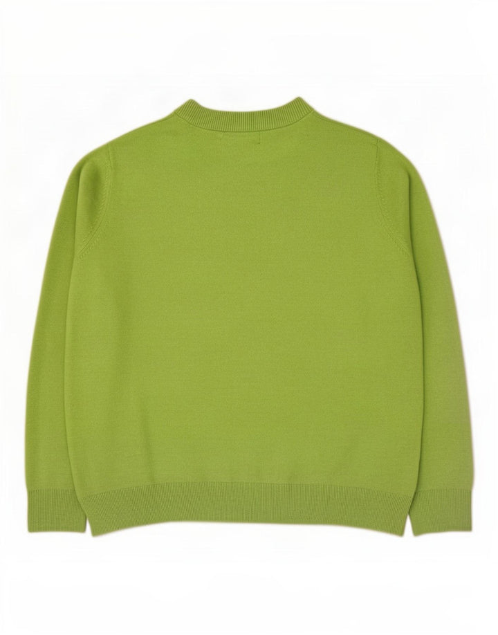 Marks & Spencer Womens Crew Neck Jumper Sweater UK 14 Medium Green