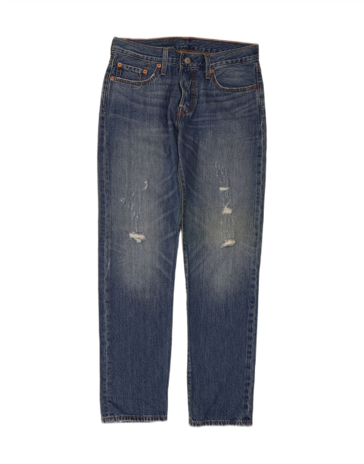 Levi's Womens 501 CT Distressed Straight Jeans W26 L30 Blue Cotton