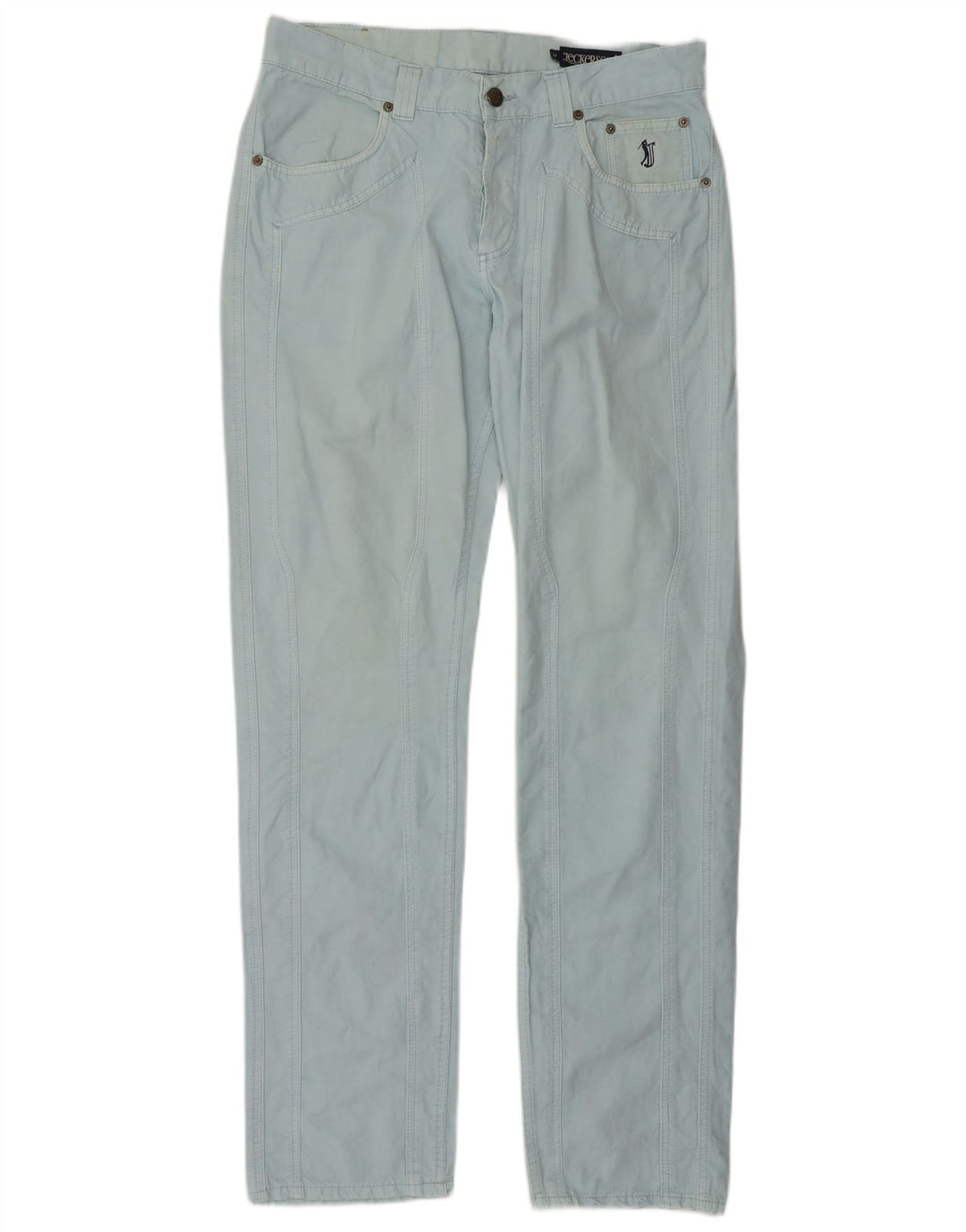 Jeckerson Womens Straight Jeans W34 L34 Blue Cotton