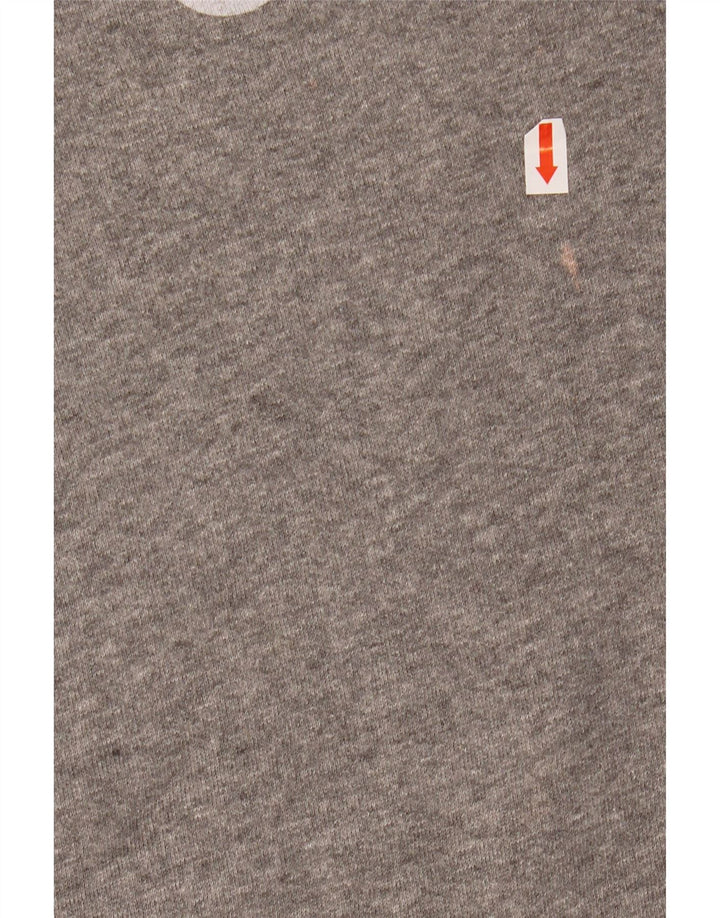 JACK WILLS Womens Graphic Hoodie Jumper UK 14 Large Grey Cotton