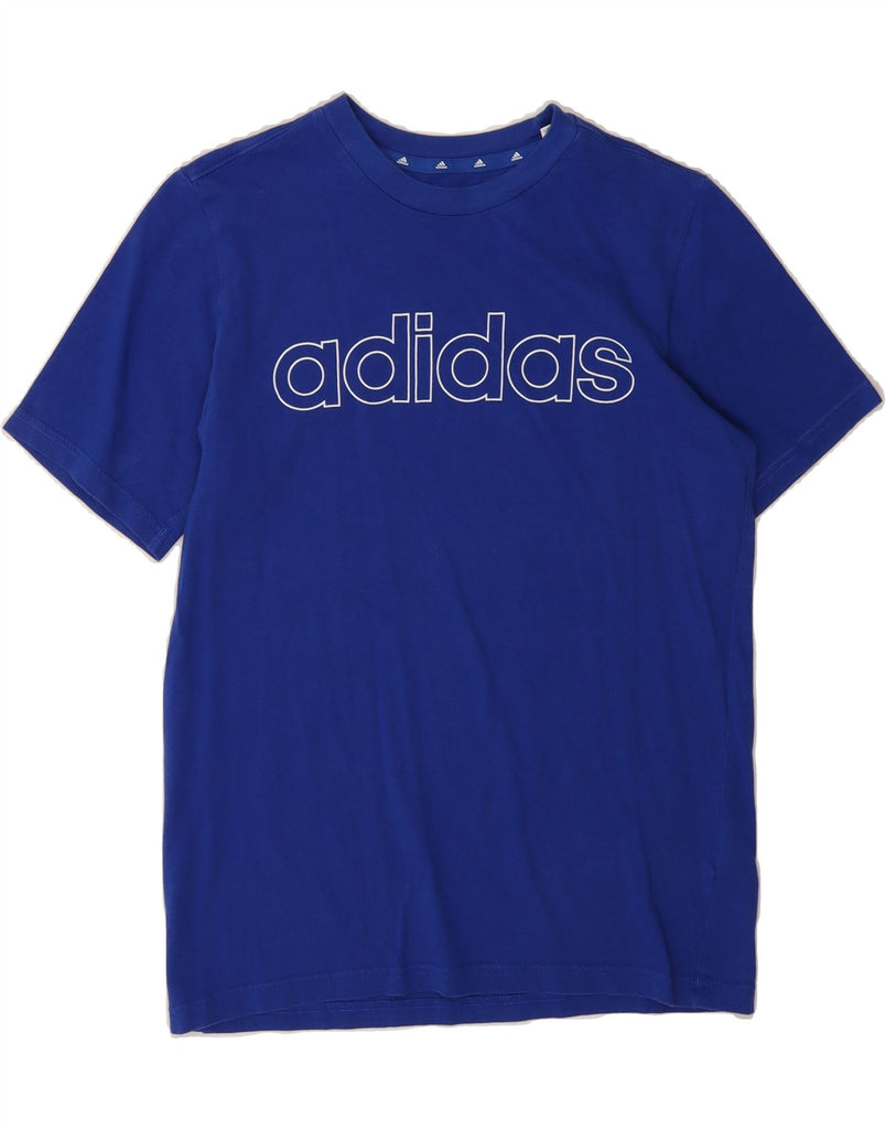 ADIDAS Boys Graphic T-Shirt Top 13-14 Years Blue Cotton Vintage Adidas and Second-Hand Adidas from Messina Hembry 