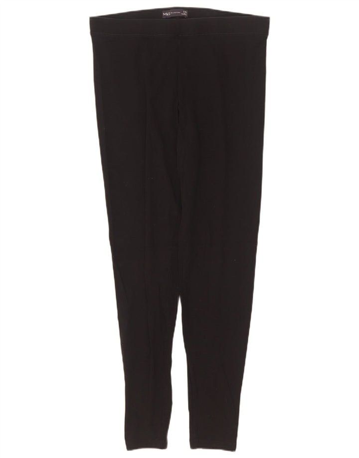 Marks & Spencer Womens Leggings UK 12 Medium Black Cotton