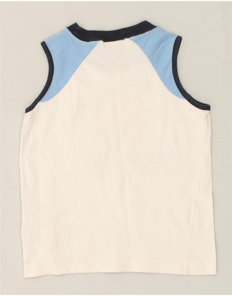 CHAMPION Boys Graphic Vest Top 3-4 Years 2XS Off White Colourblock Cotton | Vintage Champion | Thrift | Second-Hand Champion | Used Clothing | Messina Hembry 