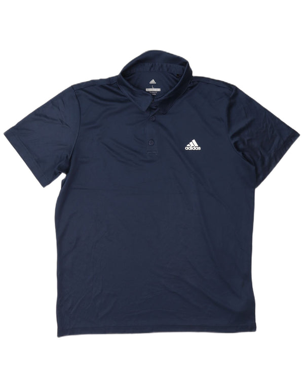 Adidas Mens Climalite Polo Shirt Large Navy Blue Polyester