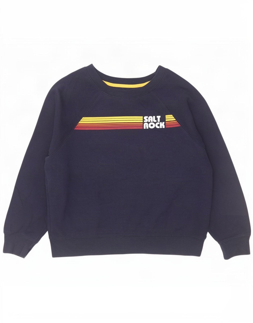 Saltrock Womens Graphic Sweatshirt Jumper UK 12 Medium Navy Blue Cotton