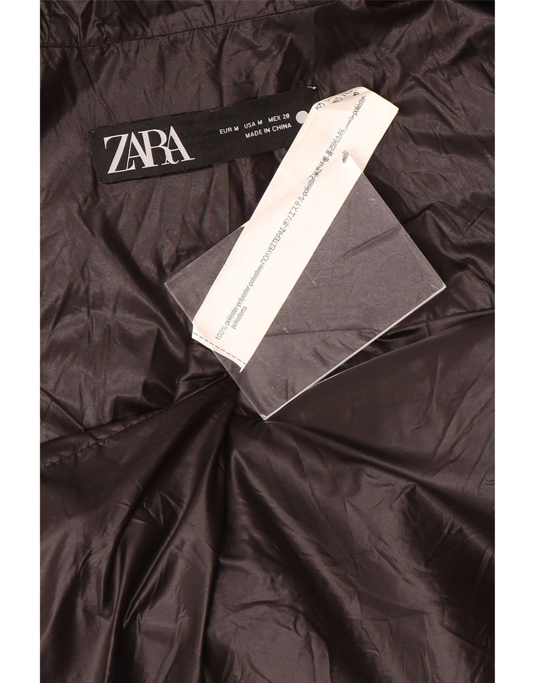 Zara Womens Hooded Padded Gilet UK 14 Medium Black Polyester