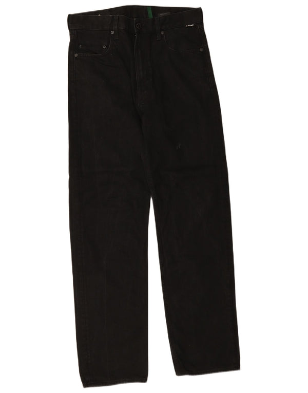 G-Star Mens Relaxed Fit Straight Jeans W30 L32 Black Cotton