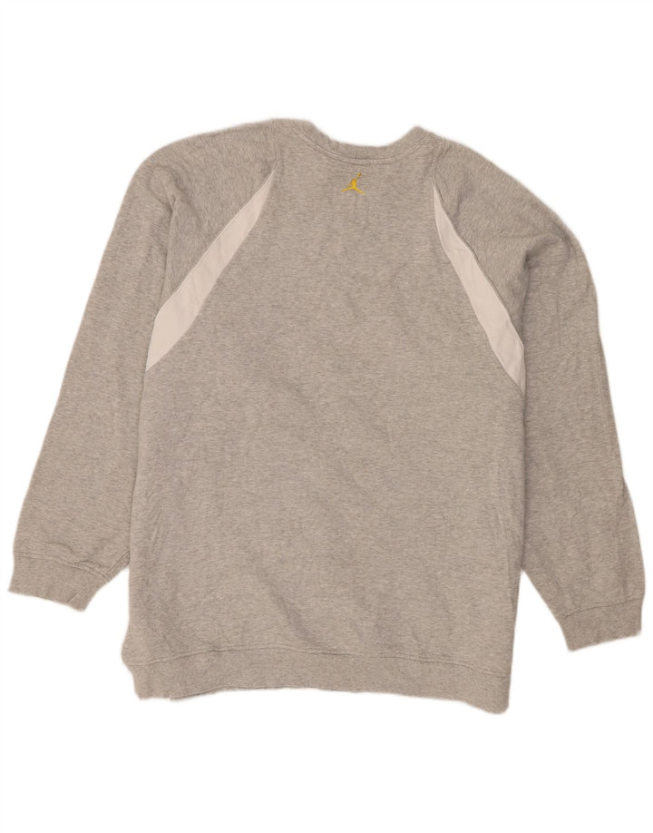 Jordan Mens Sweatshirt Jumper 2XL Grey Colourblock Cotton