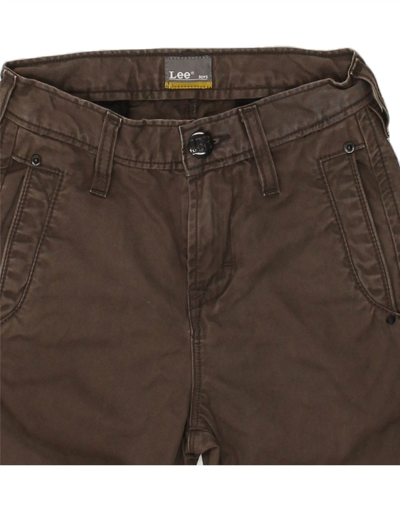 LEE Boys Slim Chino Trousers 8-9 Years W24 L25 Brown Cotton Vintage Lee and Second-Hand Lee from Messina Hembry 