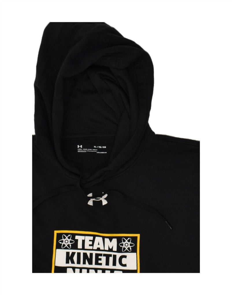 UNDER ARMOUR Mens Graphic Hoodie Jumper XL Black Cotton | Vintage Under Armour | Thrift | Second-Hand Under Armour | Used Clothing | Messina Hembry 