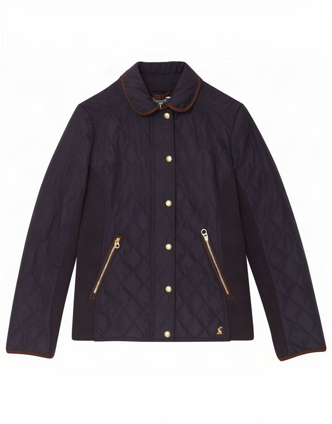 Joules Womens Quilted Jacket UK 8 Small Navy Blue Polyester
