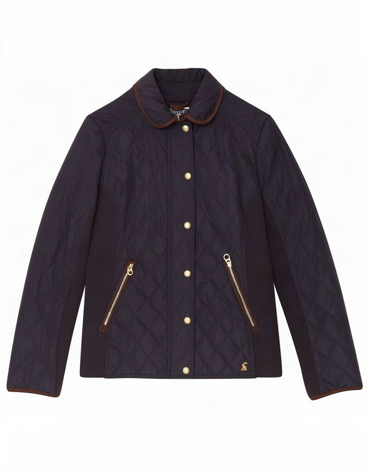 Joules Womens Quilted Jacket UK 8 Small Navy Blue Polyester