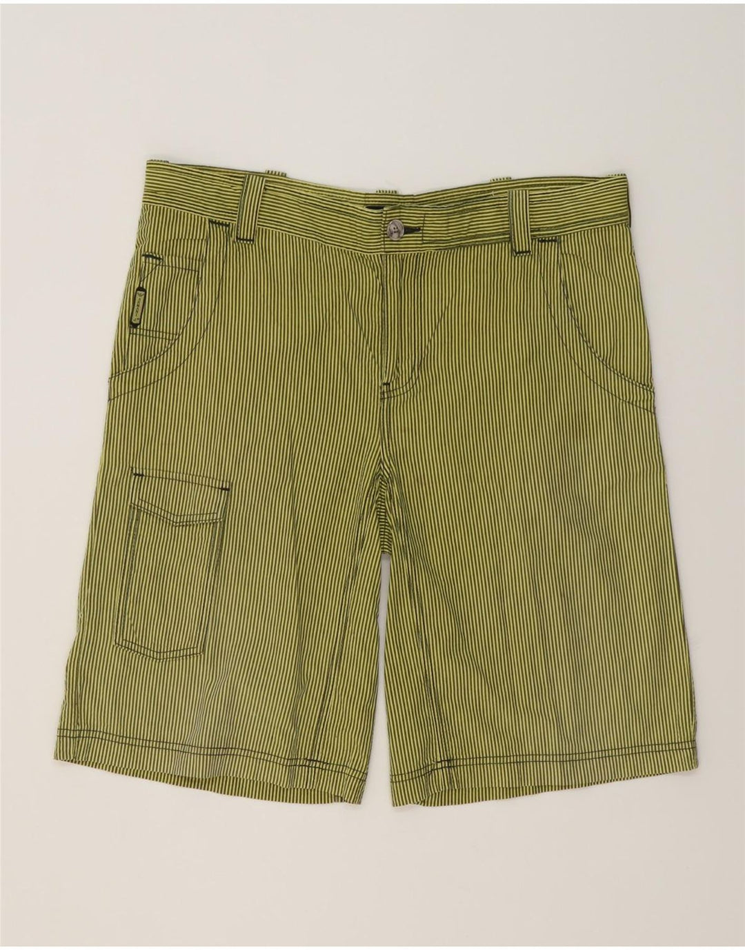 Armani Mens Cargo Shorts EU 48 Medium W36  Green Pinstripe Cotton