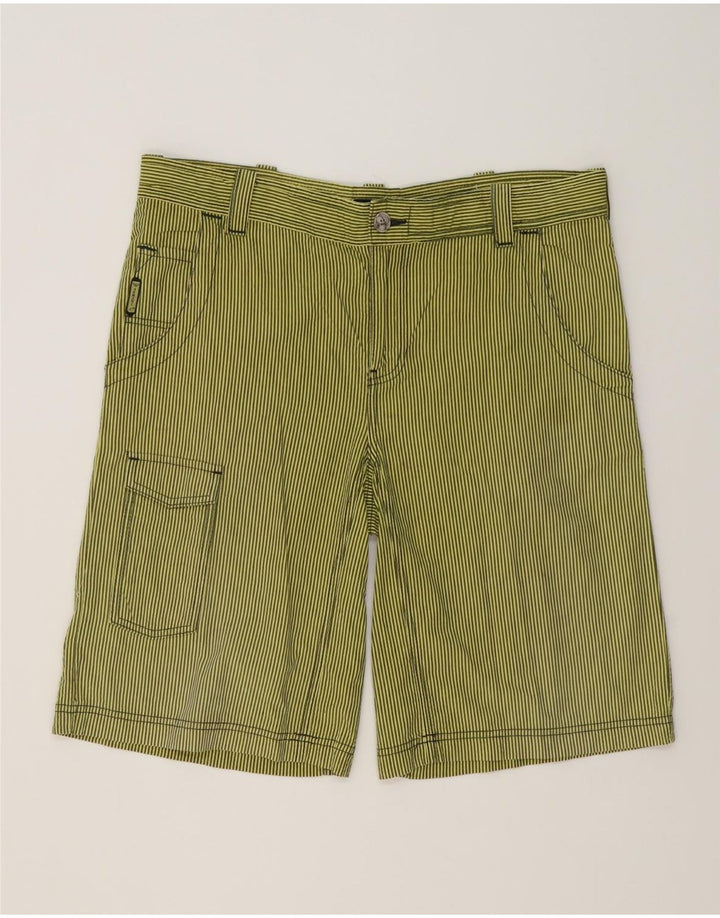 Armani Mens Cargo Shorts EU 48 Medium W36  Green Pinstripe Cotton