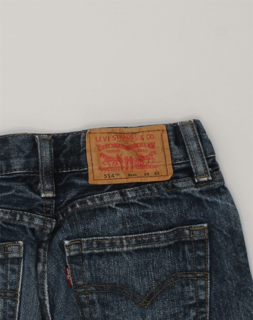 LEVI'S Boys 514 Straight Jeans 7-8 Years W24 L22 Navy Blue Cotton | Vintage Levi's | Thrift | Second-Hand Levi's | Used Clothing | Messina Hembry 