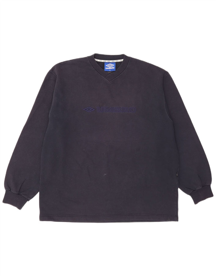 Umbro Mens Graphic Sweatshirt Jumper XL Navy Blue Cotton