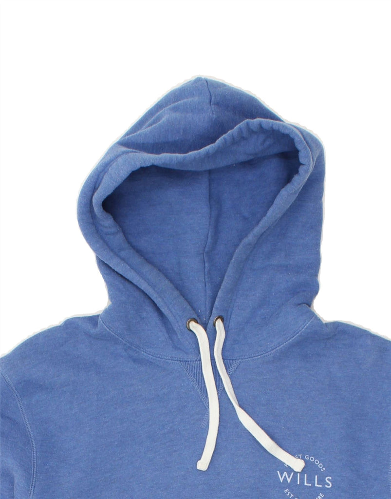 JACK WILLS Mens Graphic Hoodie Jumper Small Blue Cotton | Vintage Jack Wills | Thrift | Second-Hand Jack Wills | Used Clothing | Messina Hembry 