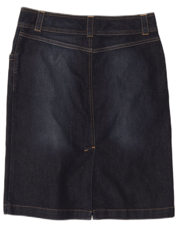 Monsoon Womens Denim Skirt UK 10 Small W30 Navy Blue Cotton