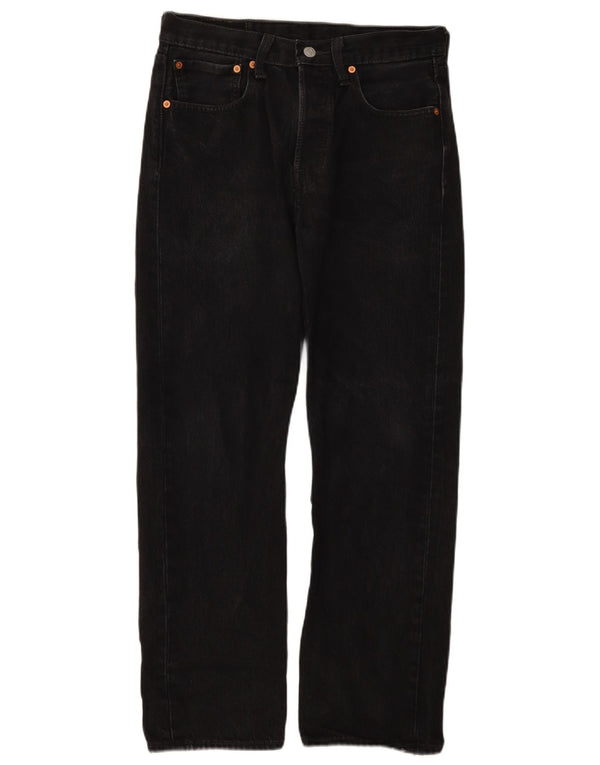 Levi's Mens 501 Straight Jeans W31 L30 Black Cotton