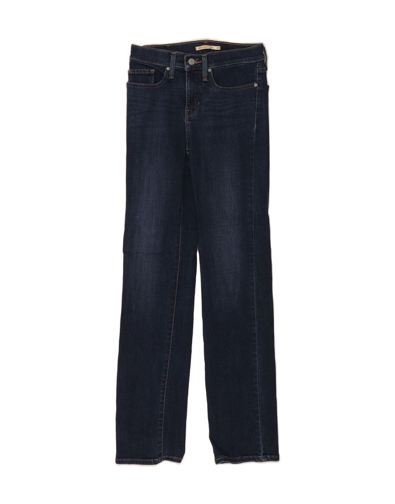 LEVI'S Womens 314 Shaping Straight Jeans W27 L32 Navy Blue Cotton Vintage Levi's and Second-Hand Levi's from Messina Hembry 