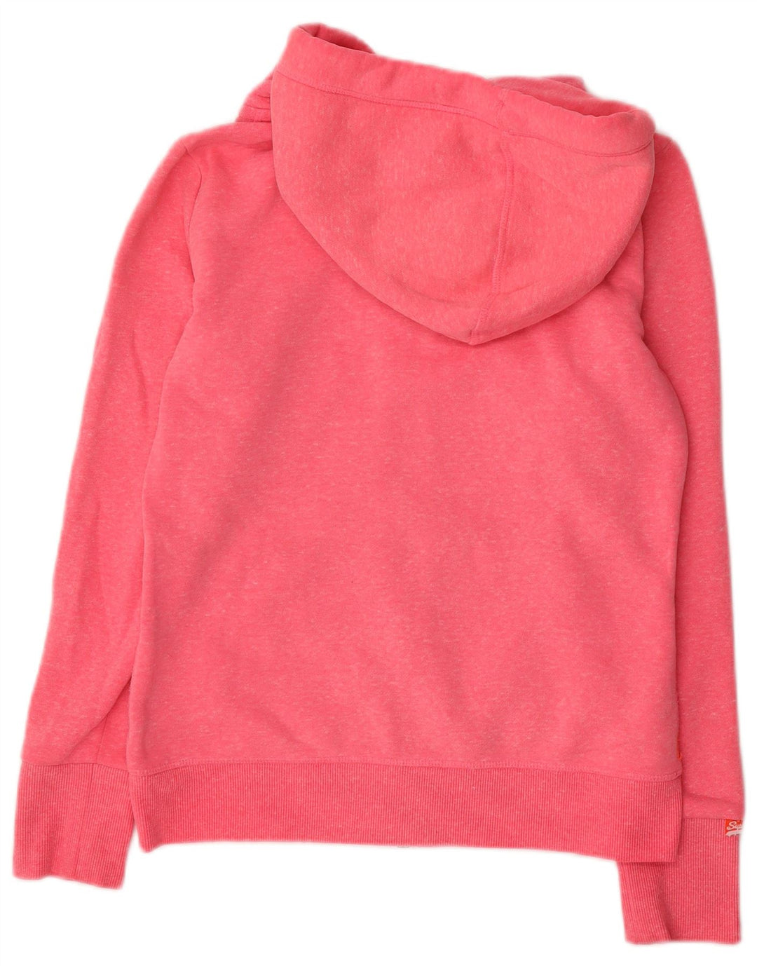 SUPERDRY Womens Zip Hoodie Sweater UK 12 Medium  Pink Cotton