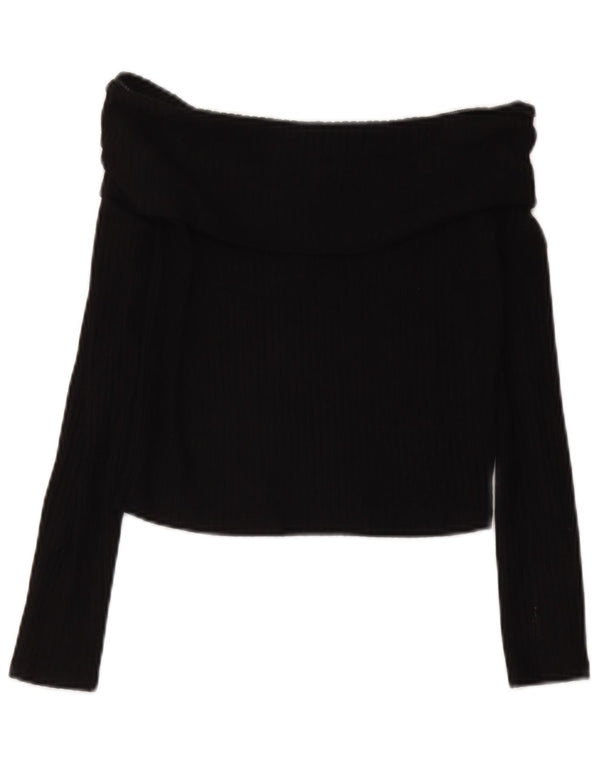 Marks & Spencer Girls Crop Off Shoulder Top 13-14 Years Black Viscose