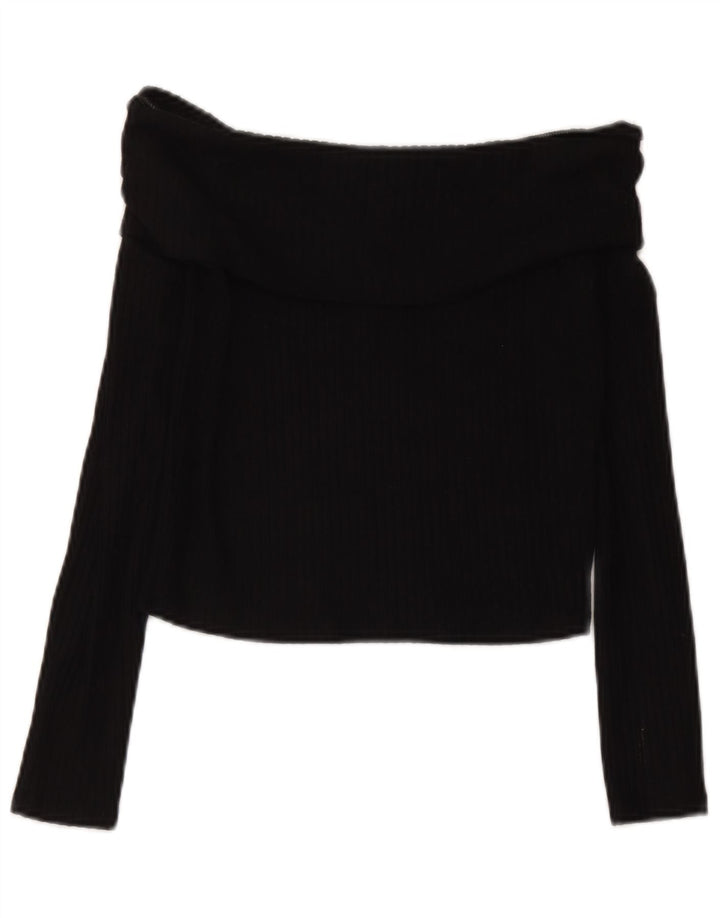 Marks & Spencer Girls Crop Off Shoulder Top 13-14 Years Black Viscose