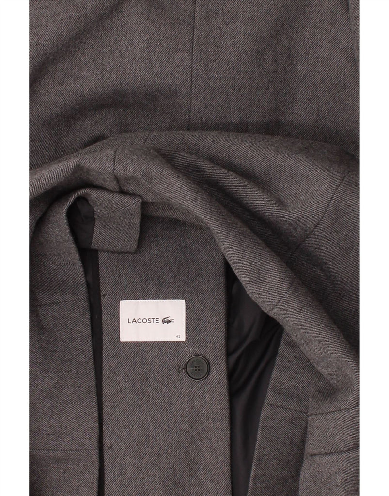 LACOSTE Womens Pea Coat Size 42 Large Grey Wool Vintage Lacoste and Second-Hand Lacoste from Messina Hembry 