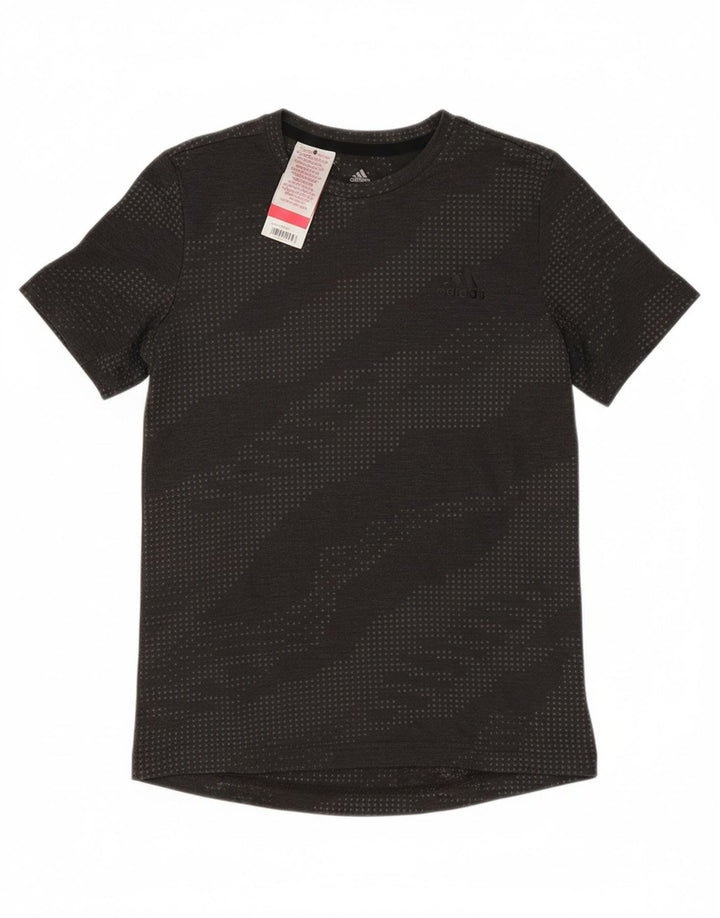 ADIDAS Boys T-Shirt Top 11-12 Years Grey Camouflage Polyester