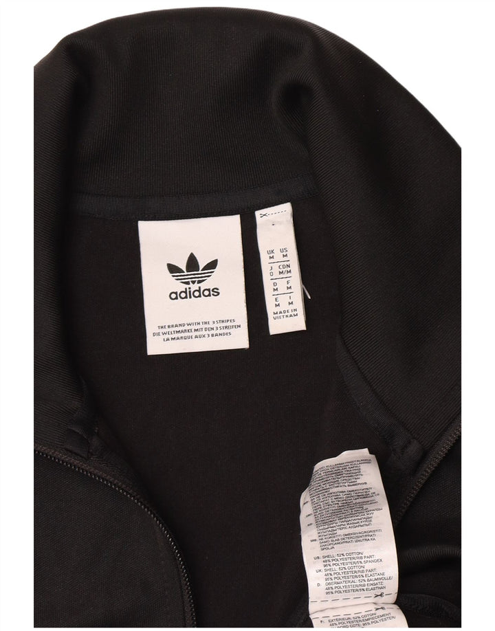 Adidas Mens Tracksuit Top Jacket Medium Black Cotton