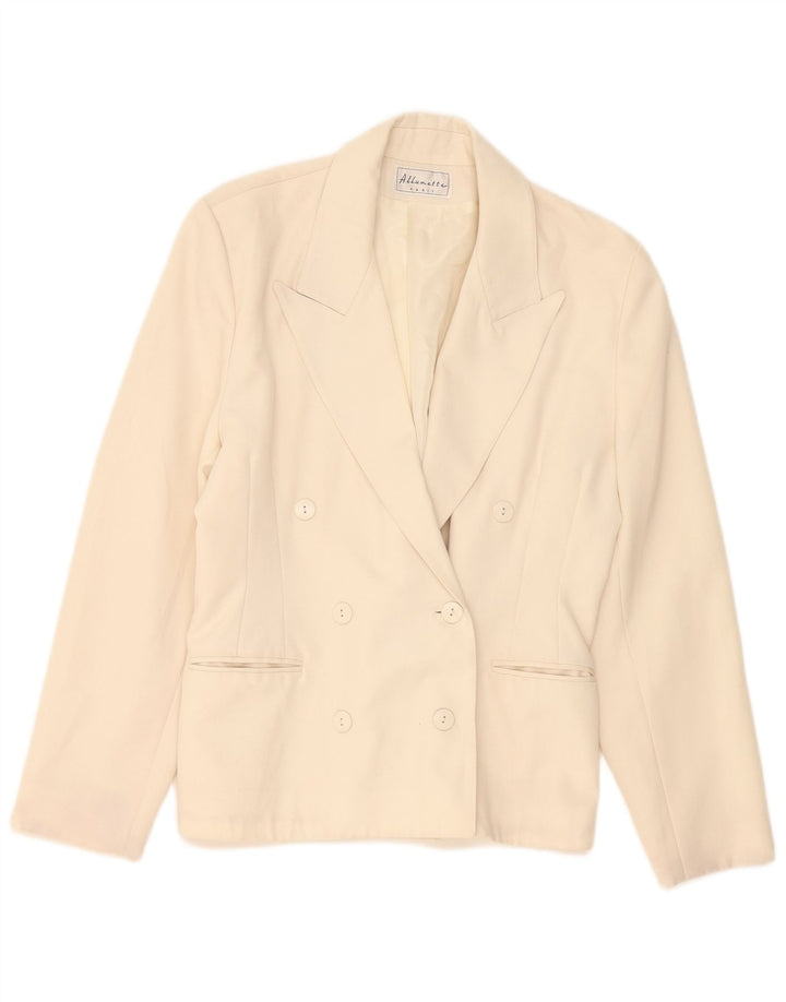 ALLUMETTE AC. Paris Womens Double Breasted Blazer Jacket UK 12 Medium Beige