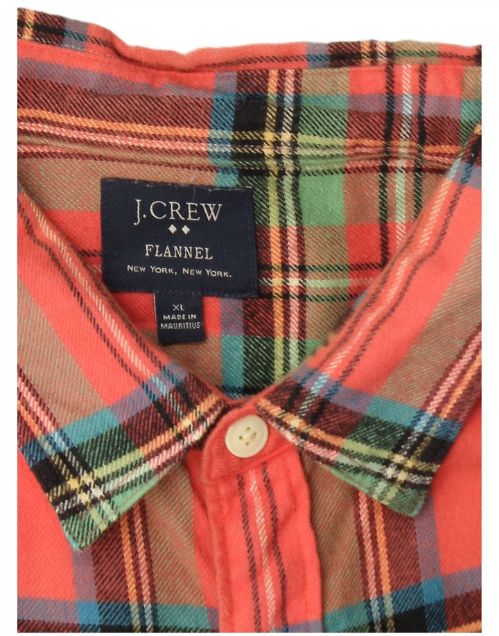 J. Crew Mens Flannel Shirt XL Pink Check Cotton