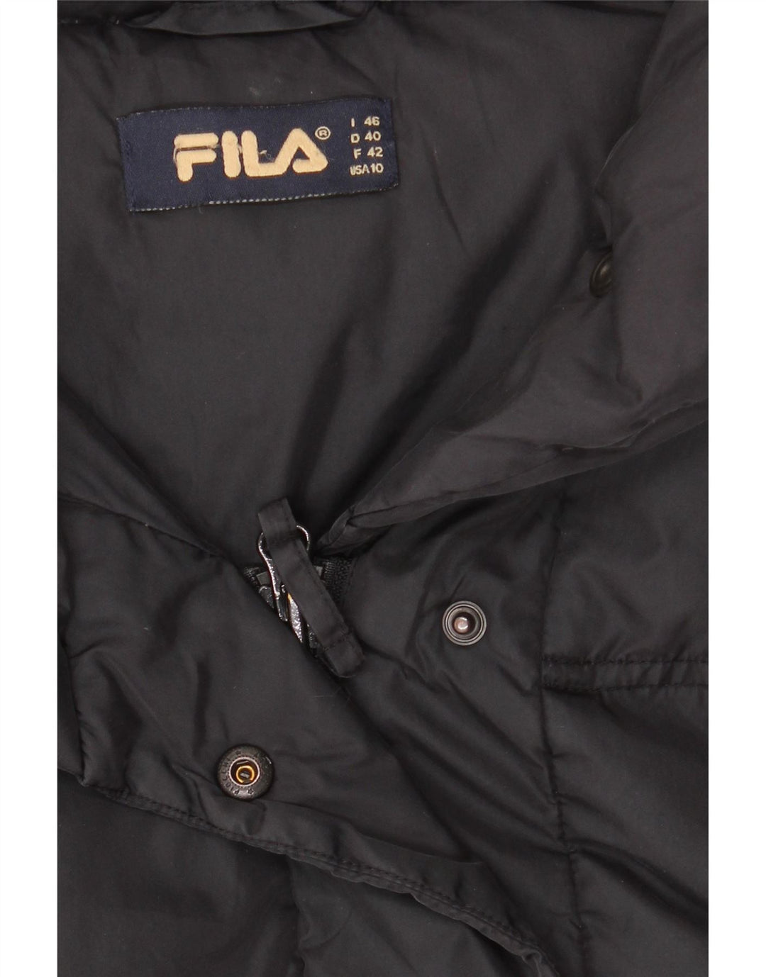 Fila Womens Hooded Padded Jacket IT 46 Large Black