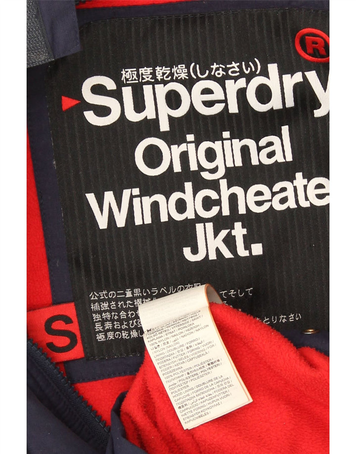 Superdry Mens Graphic Windbreaker Jacket UK 36 Small Navy Blue