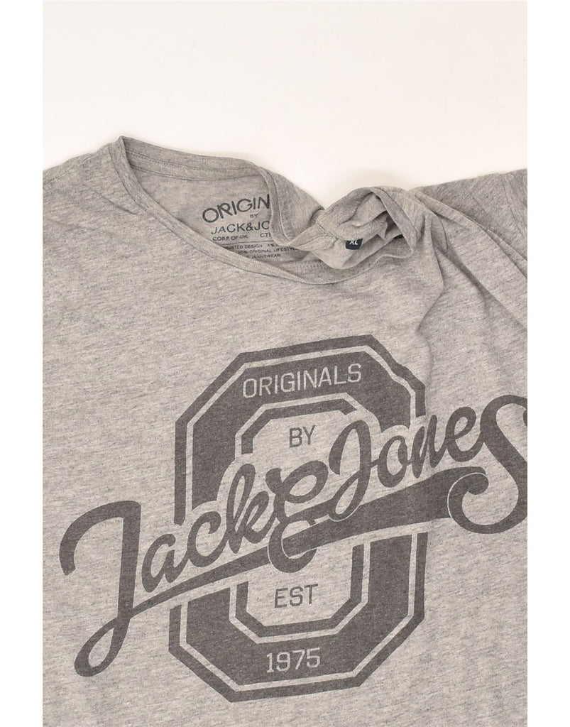 JACK & JONES Mens Graphic T-Shirt Top XL Grey Cotton | Vintage Jack & Jones | Thrift | Second-Hand Jack & Jones | Used Clothing | Messina Hembry 