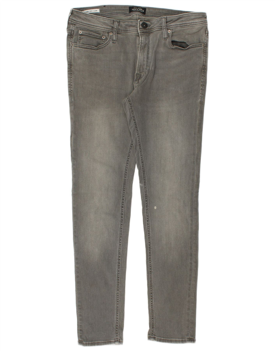 Jack & Jones Mens Liam Skinny Jeans W32 L30 Grey Cotton