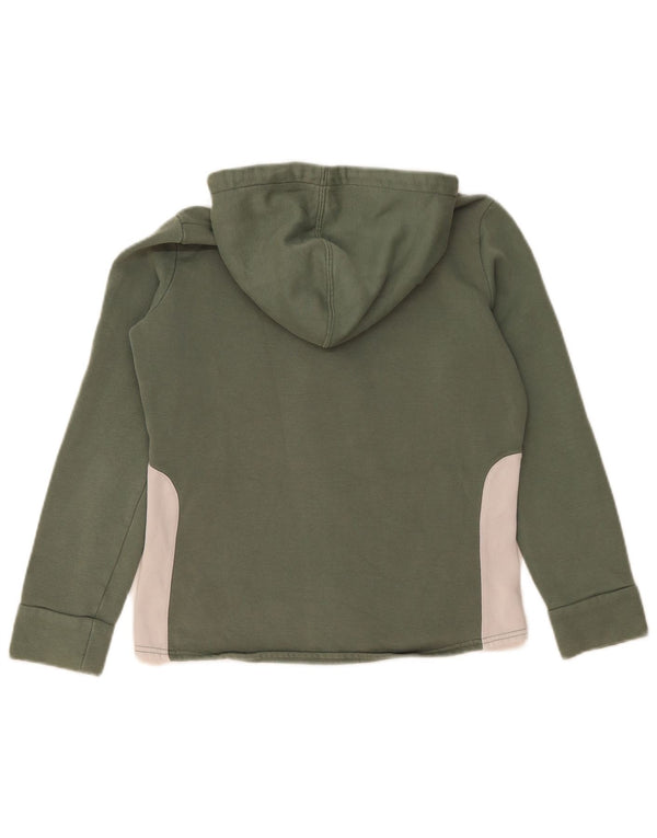 Puma Womens Zip Hoodie Sweater UK 10 Small Green Colourblock Cotton
