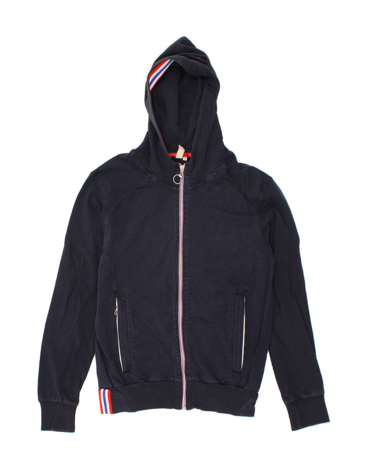 COLMAR Womens Zip Hoodie Sweater UK 14 Medium Navy Blue Cotton Vintage Colmar and Second-Hand Colmar from Messina Hembry 