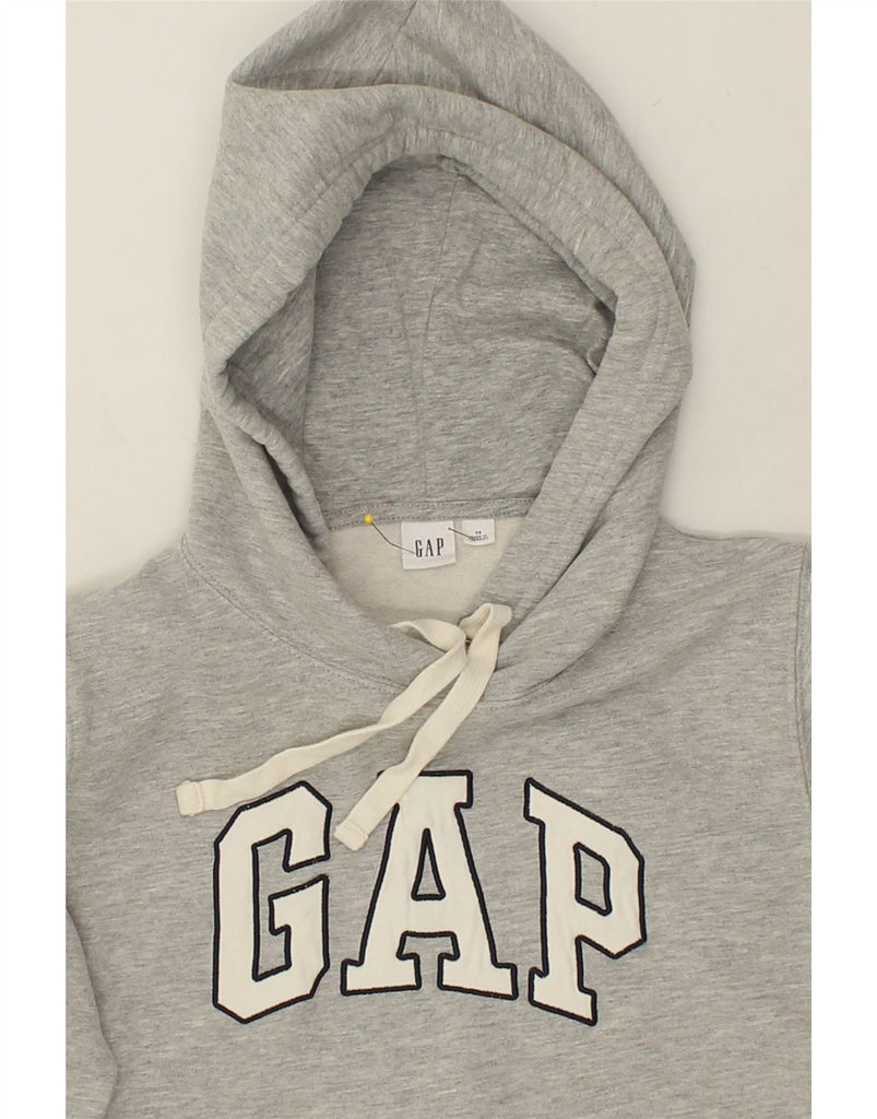 GAP Womens Loose Fit Graphic Hoodie Jumper UK 6 XS Grey Cotton | Vintage Gap | Thrift | Second-Hand Gap | Used Clothing | Messina Hembry 