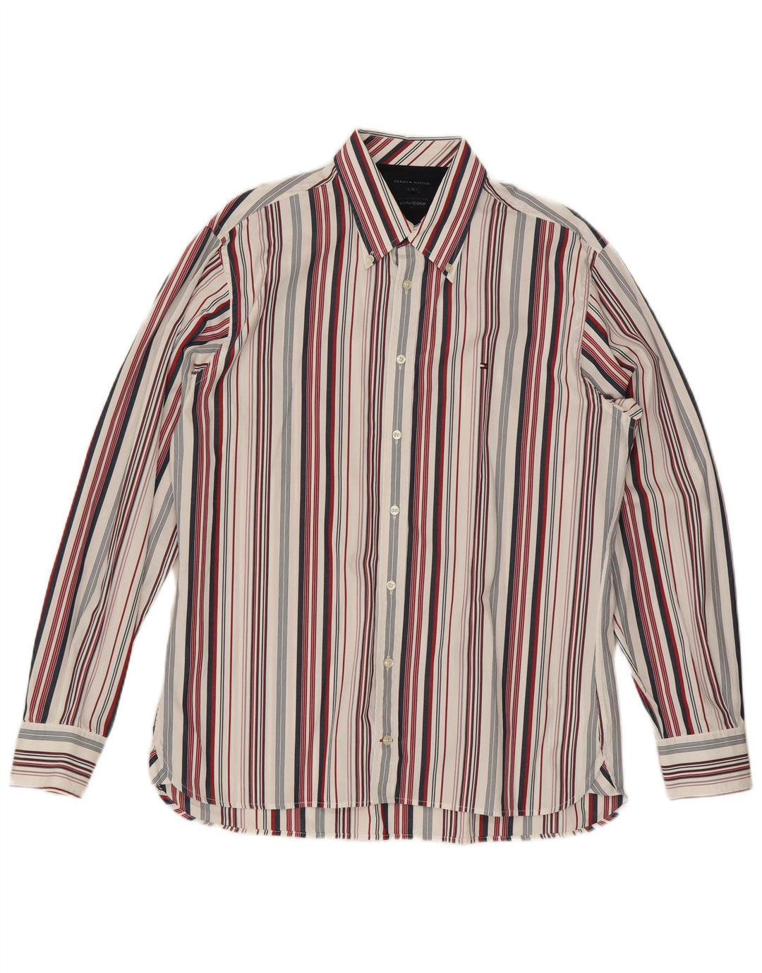 Tommy Hilfiger Mens Shirt Large Multicoloured Striped Cotton