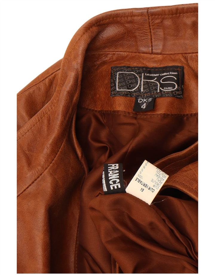 DKS France Womens Leather Jacket US 4 Small Brown Leather