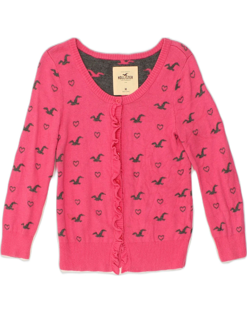 HOLLISTER Girls Cardigan Sweater 10-11 Years Medium  Pink Animal Print | Vintage Hollister | Thrift | Second-Hand Hollister | Used Clothing | Messina Hembry 